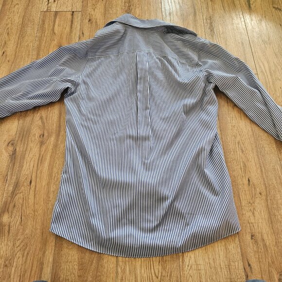 Denver Hayes Never-iron Slim Fit Medium Striped Long Sleeve Dress Shirt - Picture 3 of 3